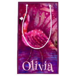 Whimsical Abstracte roze flamingo gepersonaliseerd Klein Cadeauzakje