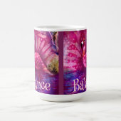 Whimsical Abstracte roze flamingo gepersonaliseerd Koffiemok (Center)