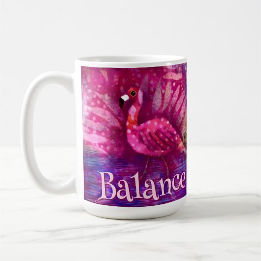 Whimsical Abstracte roze flamingo gepersonaliseerd Koffiemok (Links)