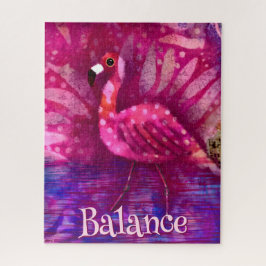 Whimsical Abstracte roze flamingo gepersonaliseerd Legpuzzel