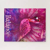 Whimsical Abstracte roze flamingo gepersonaliseerd Legpuzzel (Horizontaal)