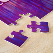 Whimsical Abstracte roze flamingo gepersonaliseerd Legpuzzel (Zijkant)