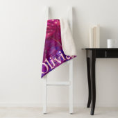 Whimsical Abstracte roze flamingo gepersonaliseerd Sherpa Deken (In situ)