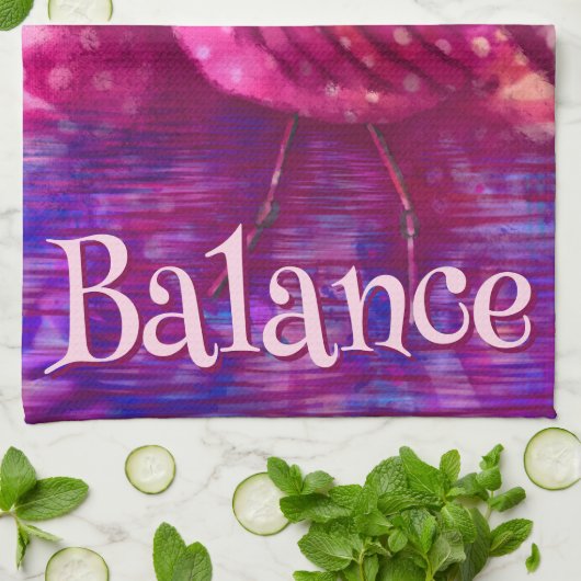 Whimsical Abstracte roze flamingo gepersonaliseerd Theedoek (Gevouwen)