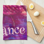 Whimsical Abstracte roze flamingo gepersonaliseerd Theedoek (Quarter Fold)