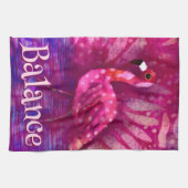 Whimsical Abstracte roze flamingo gepersonaliseerd Theedoek (Horizontaal)