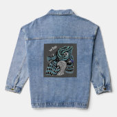 Whimsical Abstracte Tentakels & Oogontwerp Denim Jacket (Achterkant)
