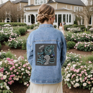 Whimsical Abstracte Tentakels & Oogontwerp Denim Jacket
