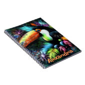 Whimsical Abstracte Toucan Bird gepersonaliseerd Notitieboek (Rechterzijde)