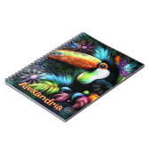 Whimsical Abstracte Toucan Bird gepersonaliseerd Notitieboek (Linkerzijde)