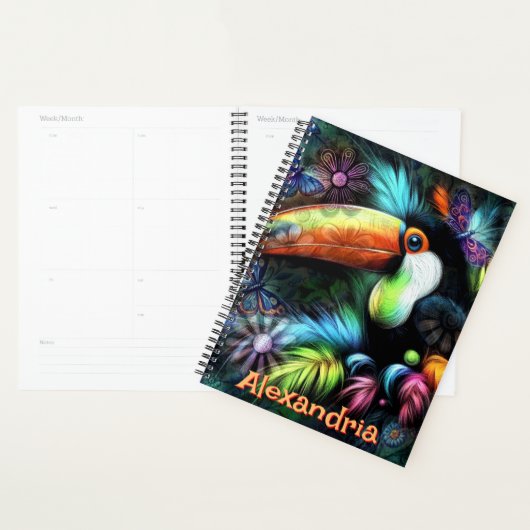 Whimsical Abstracte Toucan Bird gepersonaliseerd Planner (Display)