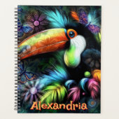 Whimsical Abstracte Toucan Bird gepersonaliseerd Planner (Voorkant)