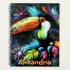 Whimsical Abstracte Toucan Bird gepersonaliseerd Planner