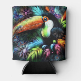 Whimsical Abstracte Toucan Bird Toucans Blauwgroen Blikjeskoeler