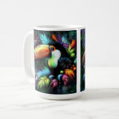 Whimsical Abstracte Toucan Bird Toucans Blauwgroen Koffiemok (Voorkant links)