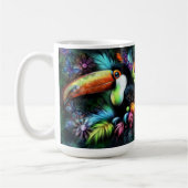 Whimsical Abstracte Toucan Bird Toucans Blauwgroen Koffiemok (Links)