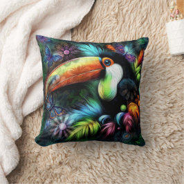 Whimsical Abstracte Toucan Bird Toucans Blauwgroen Kussen