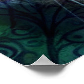 Whimsical Abstracte Toucan Bird Toucans Blauwgroen Poster (Hoek)