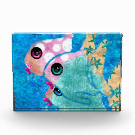 Whimsical Abstracte vis Acryl Art Print Block Fotoblokken