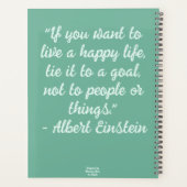 Whimsical Abstracte Vogel Blauwgroen Paarse Bloeme Planner (Achterkant)