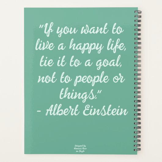 Whimsical Abstracte Vogel Blauwgroen Paarse Bloeme Planner (Achterkant)