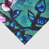 Whimsical Abstracte Vogel Bloemen Decoupage Tissuepapier (Detail)