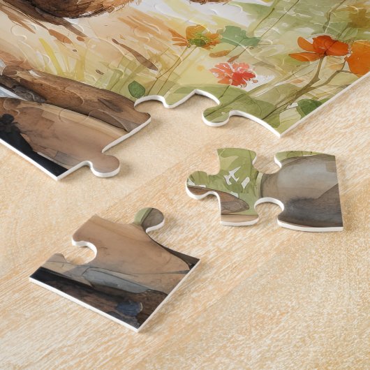 Whimsical Adventure wacht met ons Schattigee Beer- Legpuzzel (Zijkant)