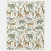 Whimsical African Animals Pattern ID1263 Fleece Deken (Voorkant)