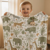 Whimsical African Animals Pattern ID1263 Fleece Deken