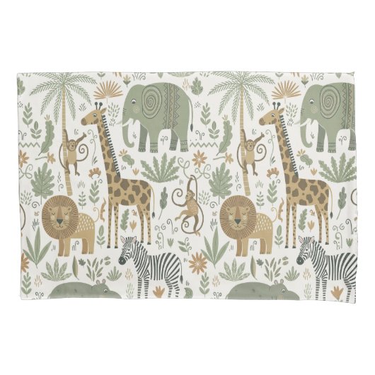 Whimsical African Animals Pattern ID1263 Kussensloop (Voorkant)