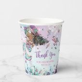 Whimsical African Brown Skin Mermaid Baby shower Papieren Bekers (Achterkant)