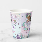 Whimsical African Brown Skin Mermaid Baby shower Papieren Bekers (Rechts)