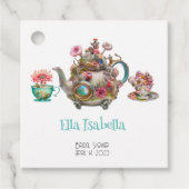 Whimsical Aftermiddag Tea Party Bedankjes Labels (Voorkant)