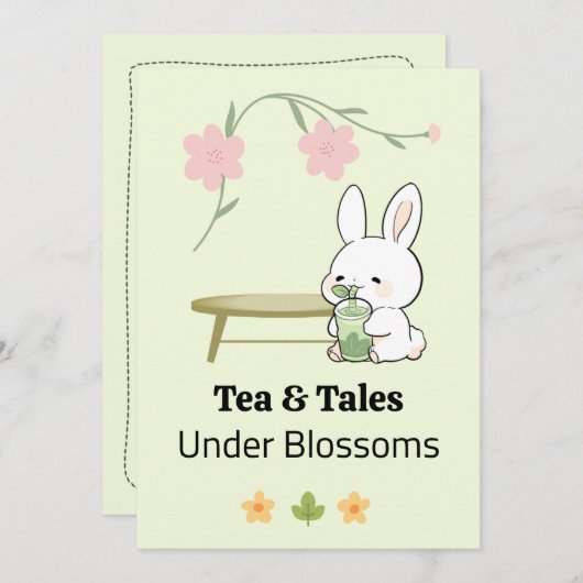 Whimsical Afternoon invitation Kaart (Voorkant / Achterkant)
