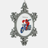 Whimsical Alaska King Crab Motorcycle ontworpen Tin Sneeuwvlok Ornament (Links)