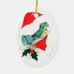 Whimsical Alaska Wildlife Christmas Oval Ornament
