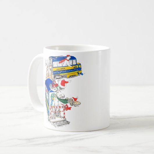 Whimsical Alaska Wildlife Coffee Mok (Voorkant links)