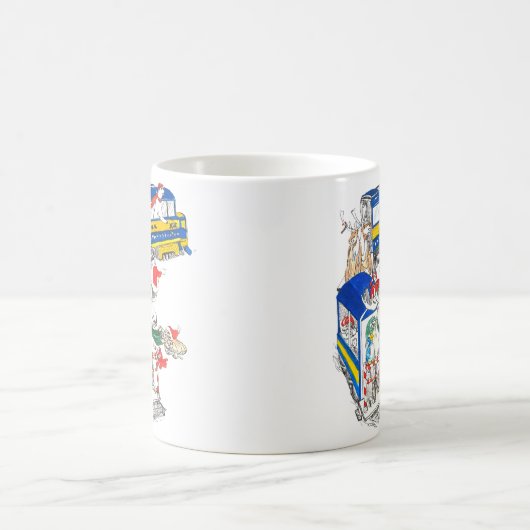 Whimsical Alaska Wildlife Coffee Mok (Center)