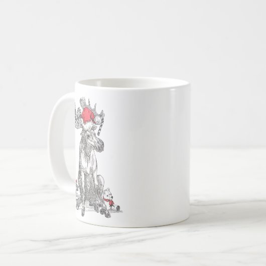 Whimsical Alaska Wildlife Coffee Mok (Voorkant links)