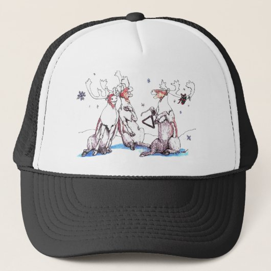 Whimsical Alaska Wildlife Kerstmis Trucker Pet (Voorkant)