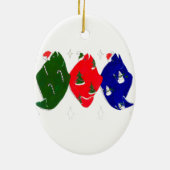 Whimsical Alaskan Wildlife Cute Kerstannament Keramisch Ornament (Achterkant)