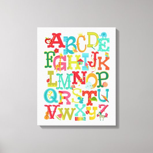 Whimsical alfabet voor kinderen stretched canvas k (Voorkant)
