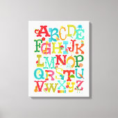 Whimsical alfabet voor kinderen stretched canvas k afdruk (Voorkant)