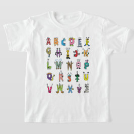 Whimsical Alfabet Wezens | ABC Kids T-shirt
