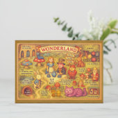 Whimsical Alice Adventures in Wonderland Map Kaart (Staand voorkant)