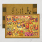 Whimsical Alice Adventures in Wonderland Map Kaart (Voorkant / Achterkant)