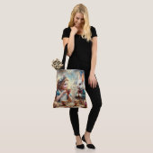 Whimsical Alice and Rabbit Tea Time Tote Bag (Op model)