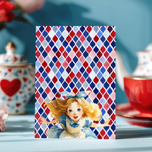 Whimsical Alice in ONEDERLAND 1st Birthday Party Kaart