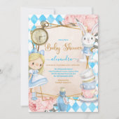 Whimsical Alice in Wonderland Baby shower Kaart (Voorkant)