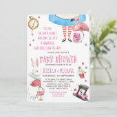 Whimsical Alice in Wonderland Baby shower Kaart (Staand voorkant)